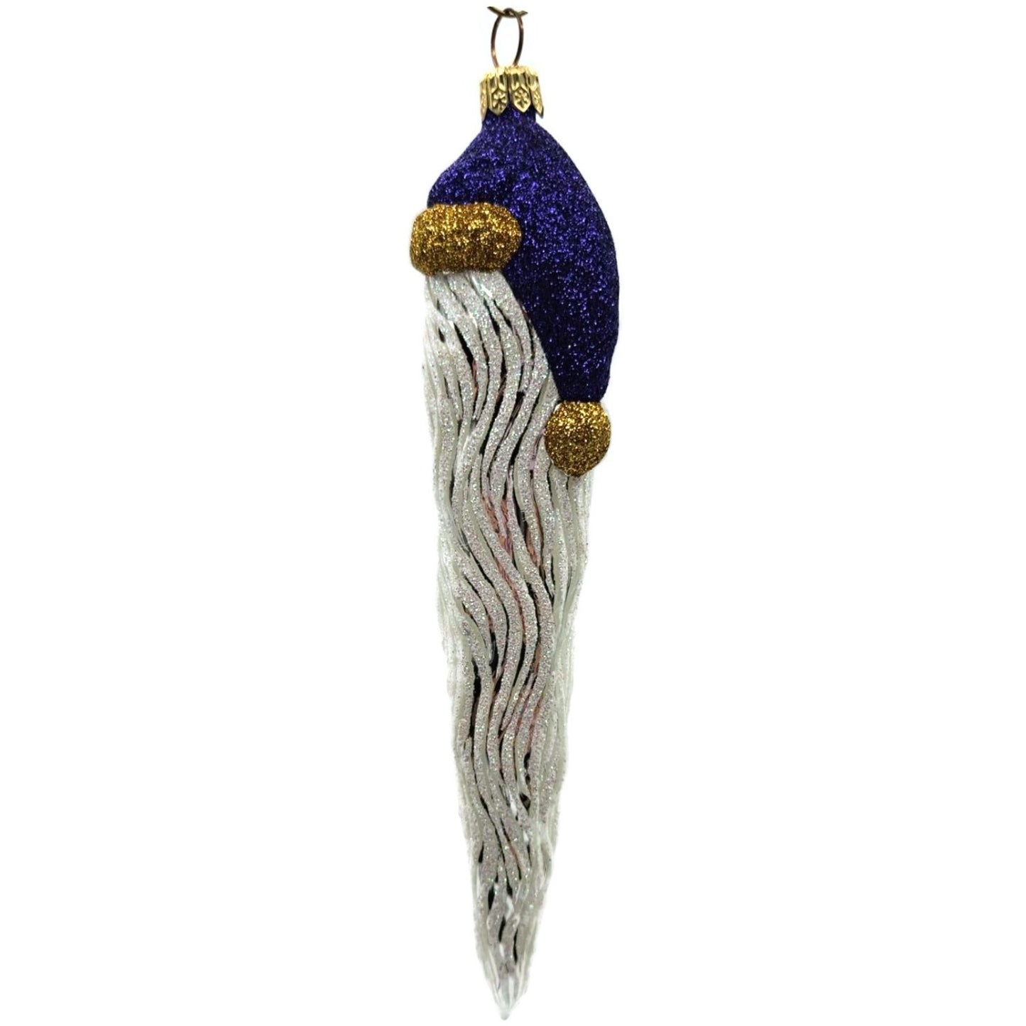 Patricia Breen Santa Icicle Purple Gold White Christmas Tree Ornament