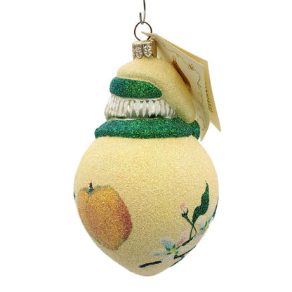 Patricia Breen Santa Poeticus Peaches Glittered Spring Christmas Tree Ornament
