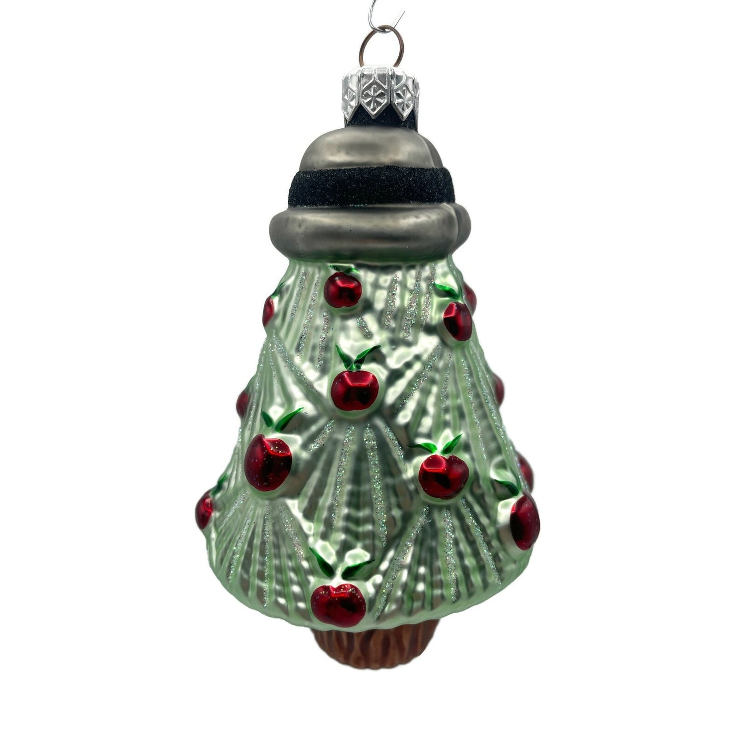 Patricia Breen Renees Tree Black Band Shiny Apples Christmas Holiday Ornament
