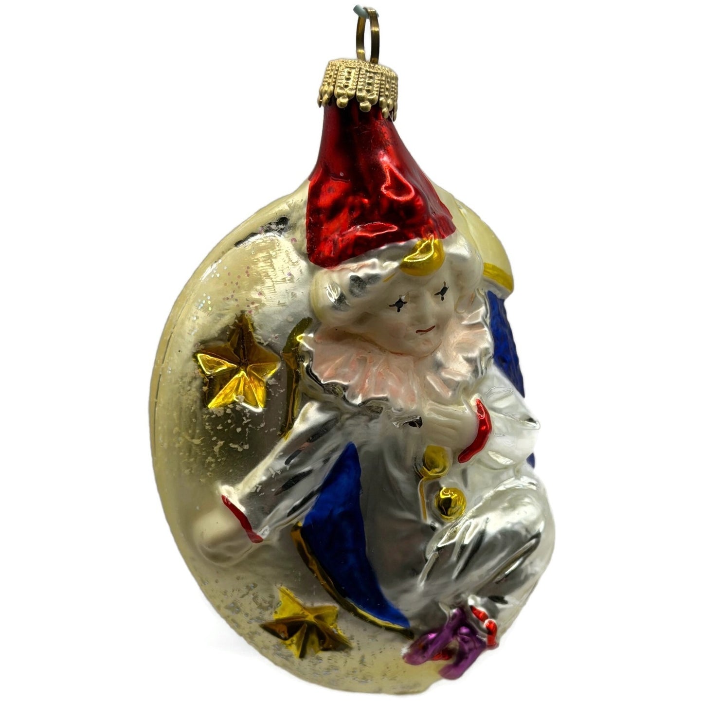Christopher Radko Mooning Over You Clown Moon Glass Christmas Ornament 94-106-0