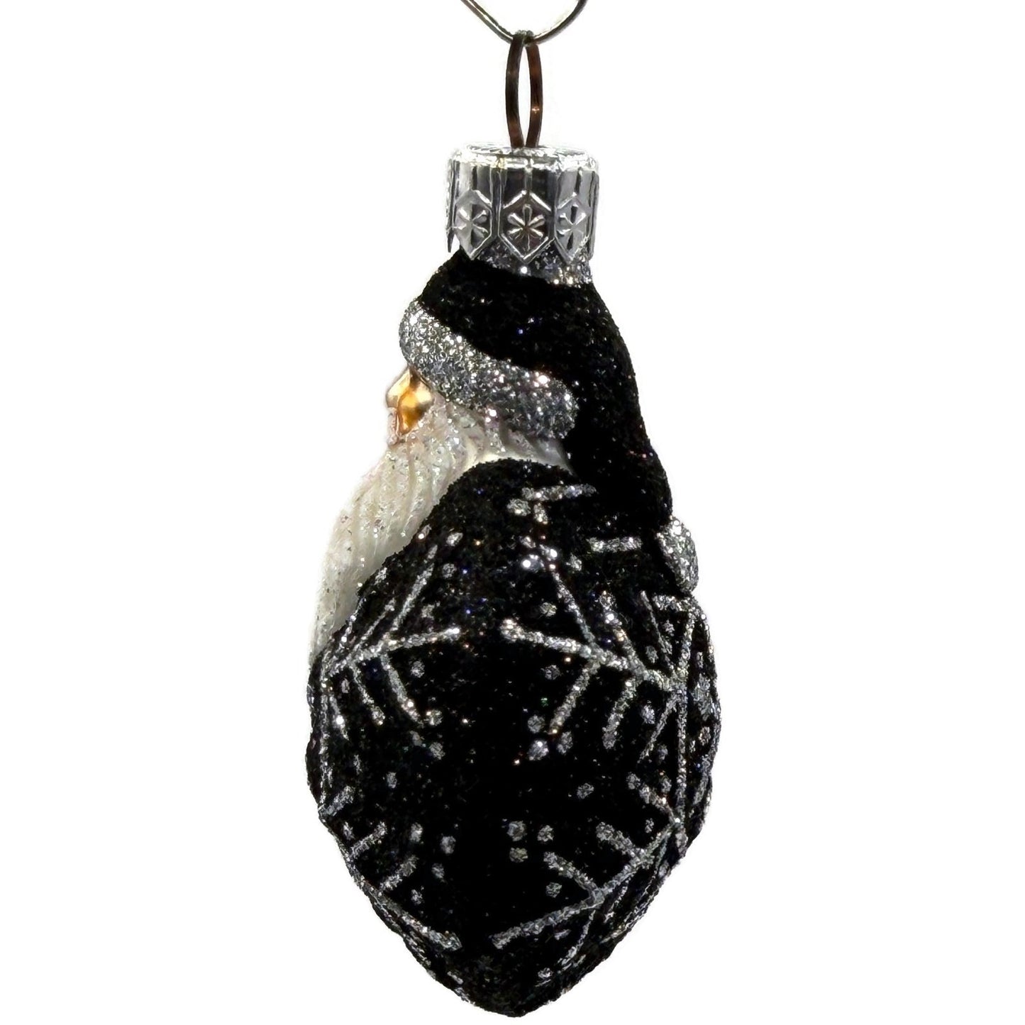Patricia Breen Snowflake Noel Black Santa Claus Hexagon Christmas Ornament 2257