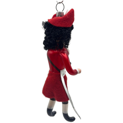 Soffieria De Carlini Captain Hook Italian Red Glass Christmas Tree Ornament
