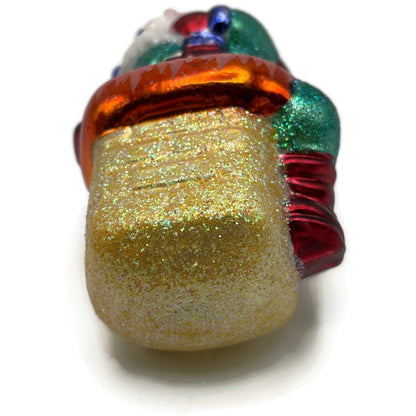 Larry Fraga Dropping In Green Santa Claus Chimney Christmas Tree Ornament