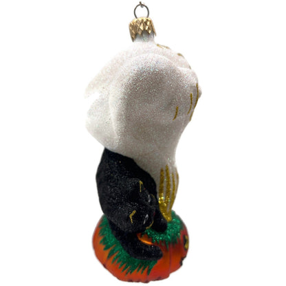 Larry Fraga Halloween You Scared Me Glitter Series Ghost Cat Christmas Ornament