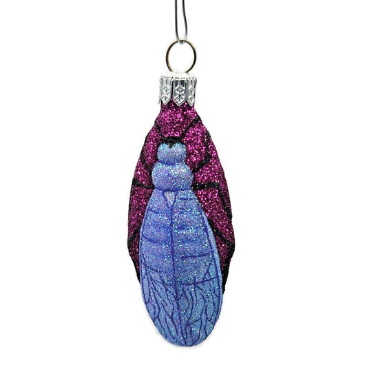 Patricia Breen Bugs Blue Fuchsia Glitter Insect Christmas Holiday Tree Ornament