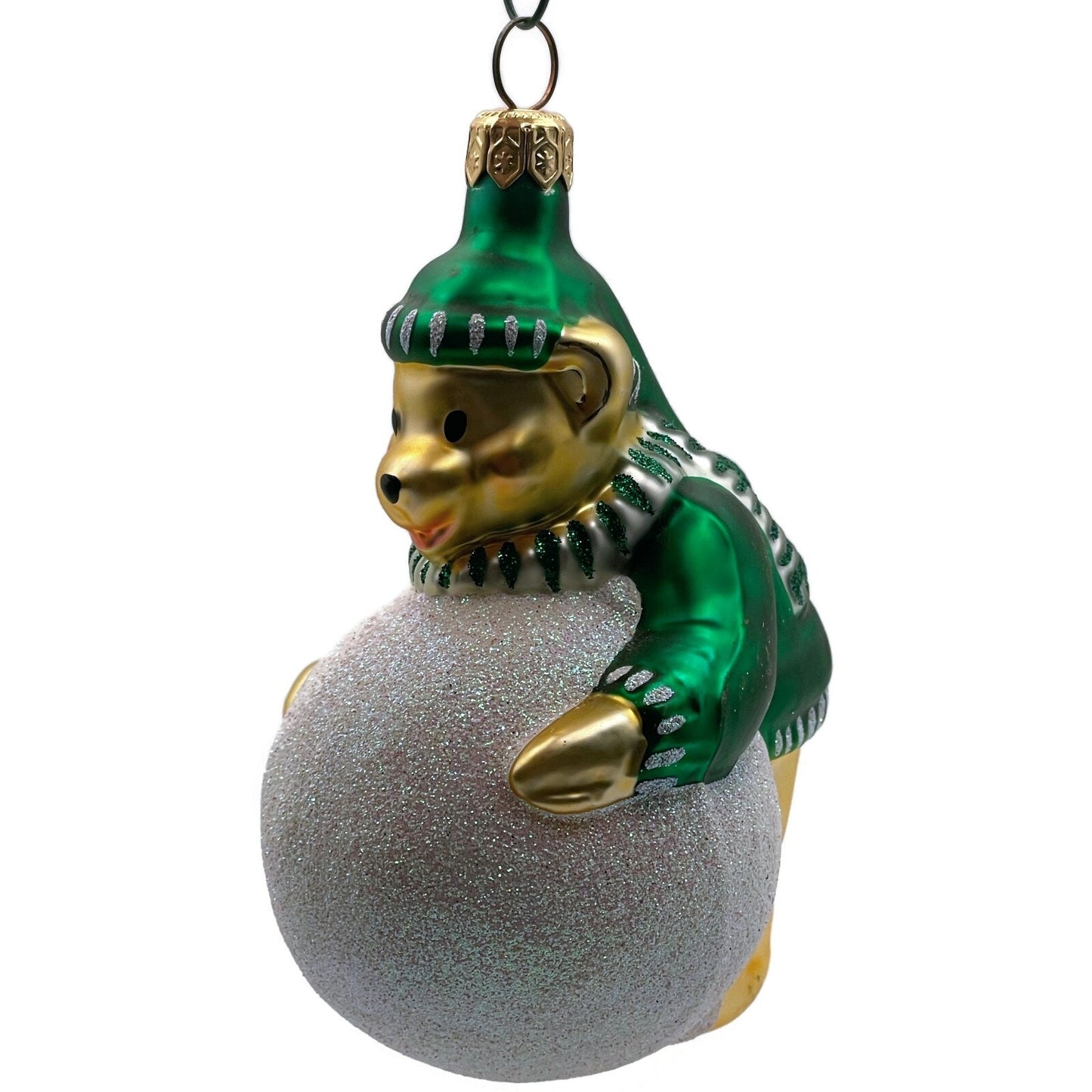 Patricia Breen Henry The Baby Bear Snowball Green Hat Scarf Christmas Ornament