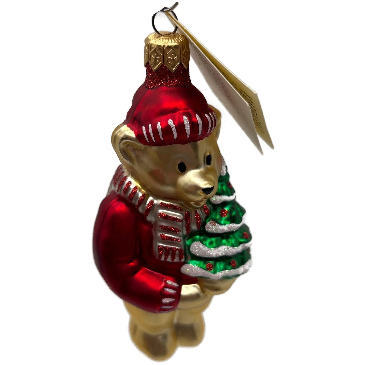 Patricia Breen Papa Bear Red Glittered Ornaments Gold Green Christmas Ornament