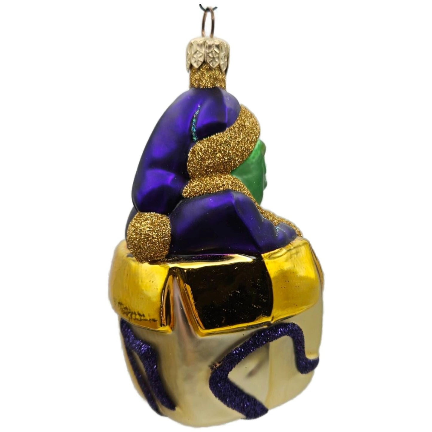 Patricia Breen Mmmonster Present Purple Gold Green Christmas Tree Ornament