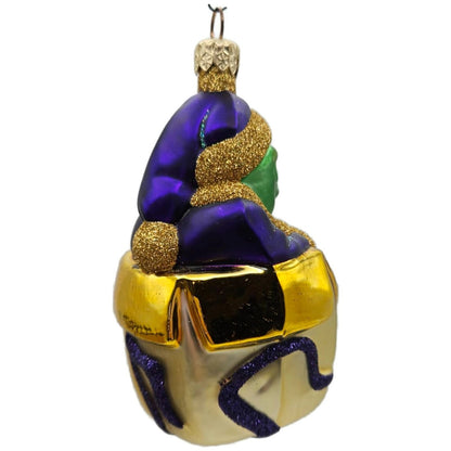 Patricia Breen Mmmonster Present Purple Gold Green Christmas Tree Ornament