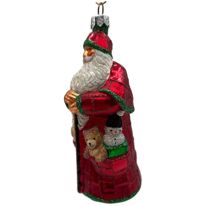 Patricia Breen Patchwork Santa Red Bear Snowman Candy Canes Christmas Ornament