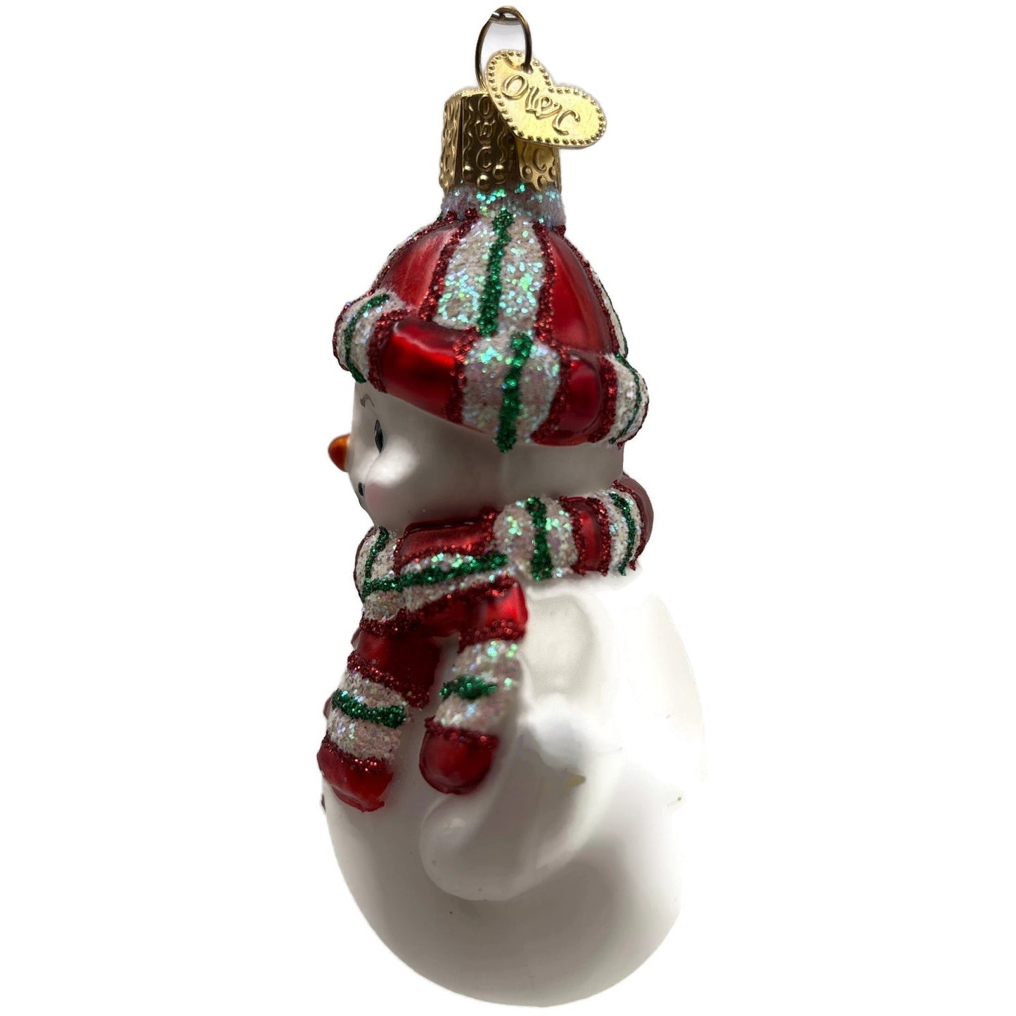 Old World Christmas Sweetie Pie Snowman Glitter Glass Christmas Tree Ornament