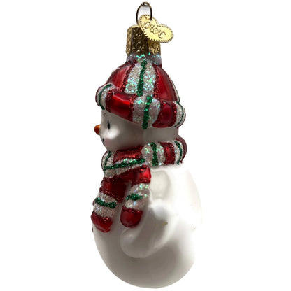 Old World Christmas Sweetie Pie Snowman Glitter Glass Christmas Tree Ornament