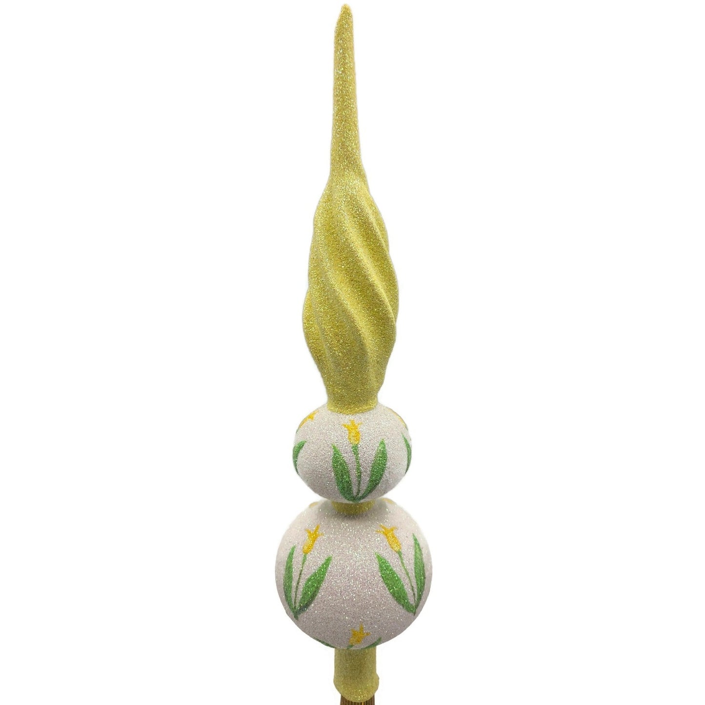 Patricia Breen Miniature Tulip Finial Flowers White Yellow Spring Tree Topper