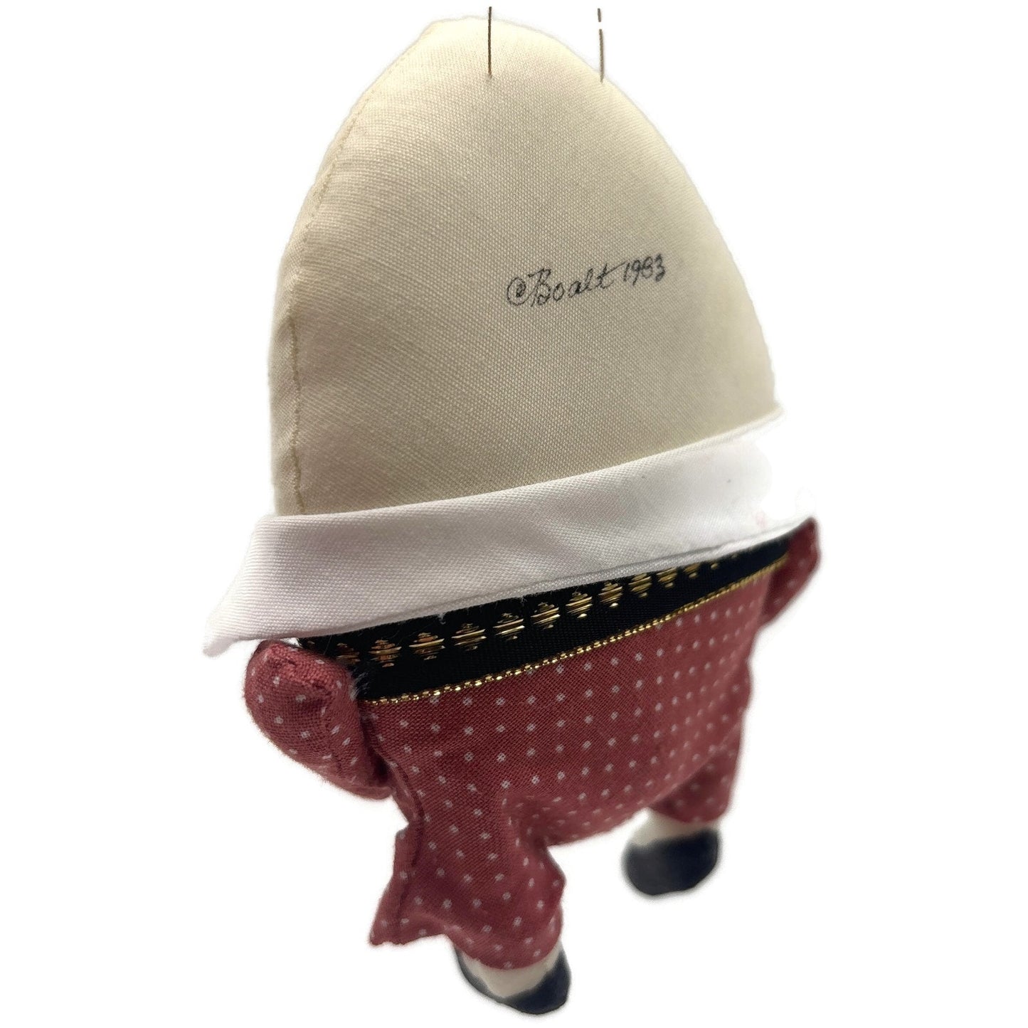 Gladys Boalt Humpty Dumpty Alice In Wonderland Fabric Christmas Ornament Signed