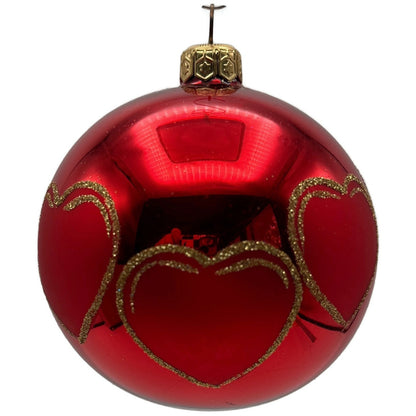 Christopher Radko Red Hearts Valentines Orb Christmas Tree Ornament