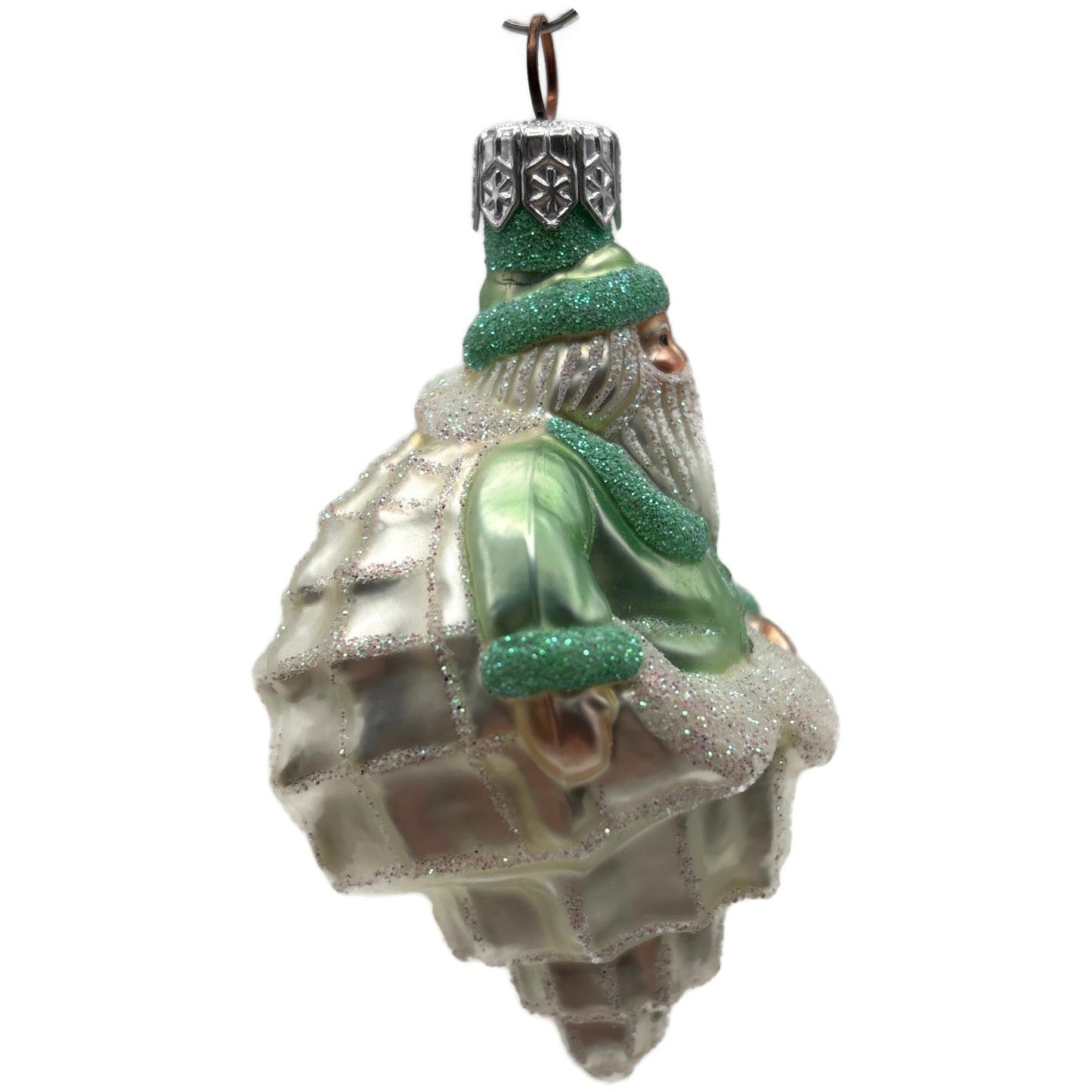 Patricia Breen Turitella Santa Aquatic Green Shell Nautical Christmas Ornament