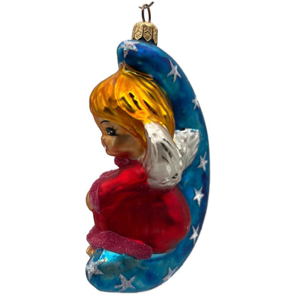 Christopher Radko Watch Over Me Blue Moon Stars Christmas Tree Ornament 97-SP-26