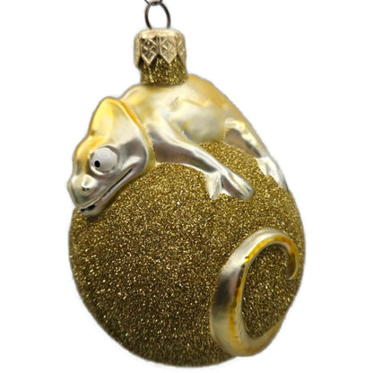 Patricia Breen Chameleon Gold Glittered Christmas Holiday Tree Ornament
