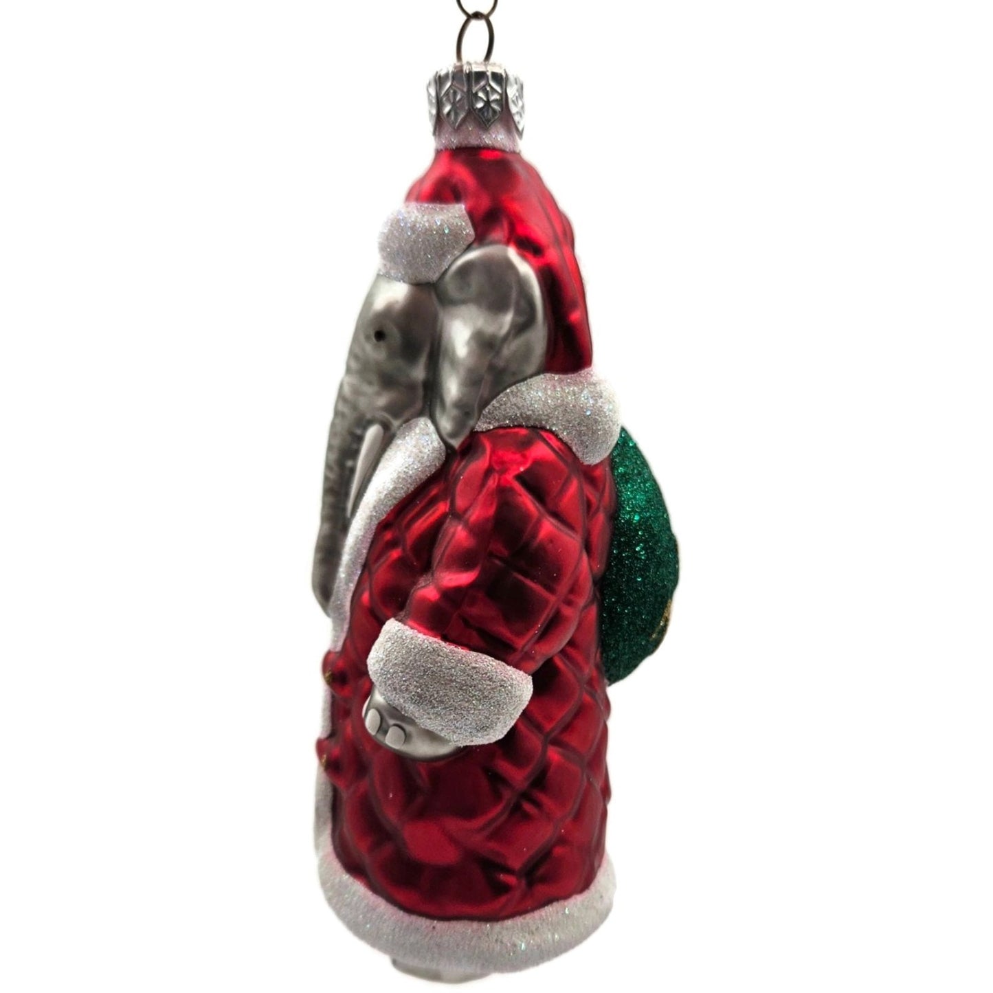 Patricia Breen Christmas at the Zoo Elephant Red Glitter Christmas Ornament CATZ