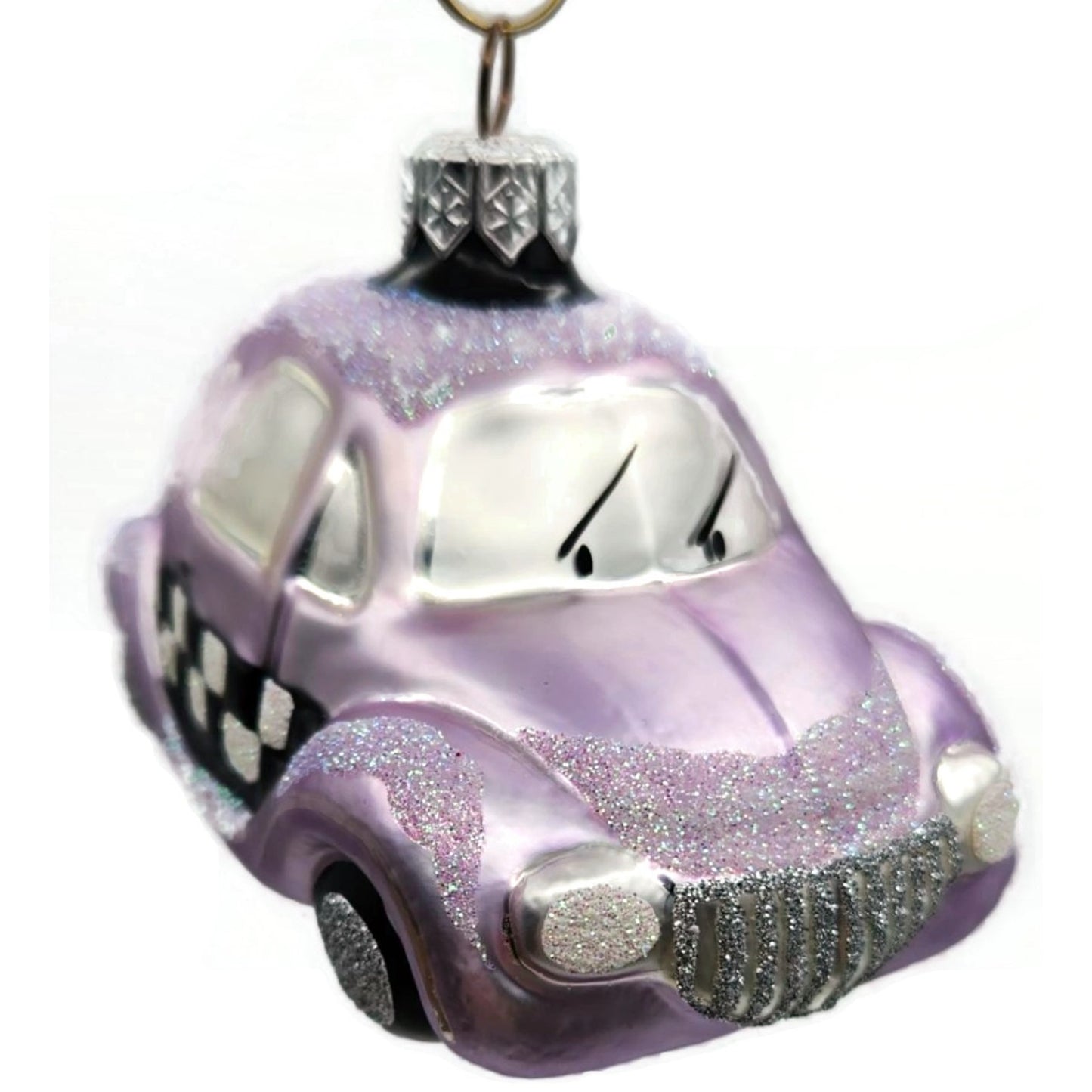 Patricia Breen Little Yellow Taxi Lavender Glitter Hood Christmas Ornament 9631
