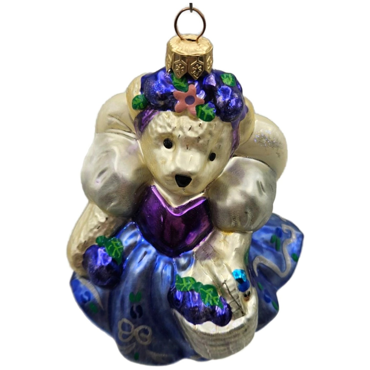 Christopher Radko Muffy Plum Fairy Bear Blue Christmas Tree Ornament 99-NAB-03