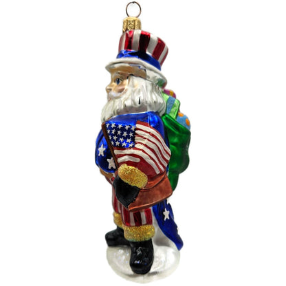 Christopher Radko Uncle Sam Santa Patriotic July 4th Christmas Ornament 99-QVC-1