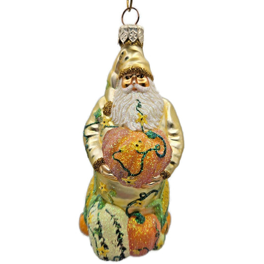 Patricia Breen Harvest Santa Gold Pumpkins Flowers Fall Christmas Ornament 2230