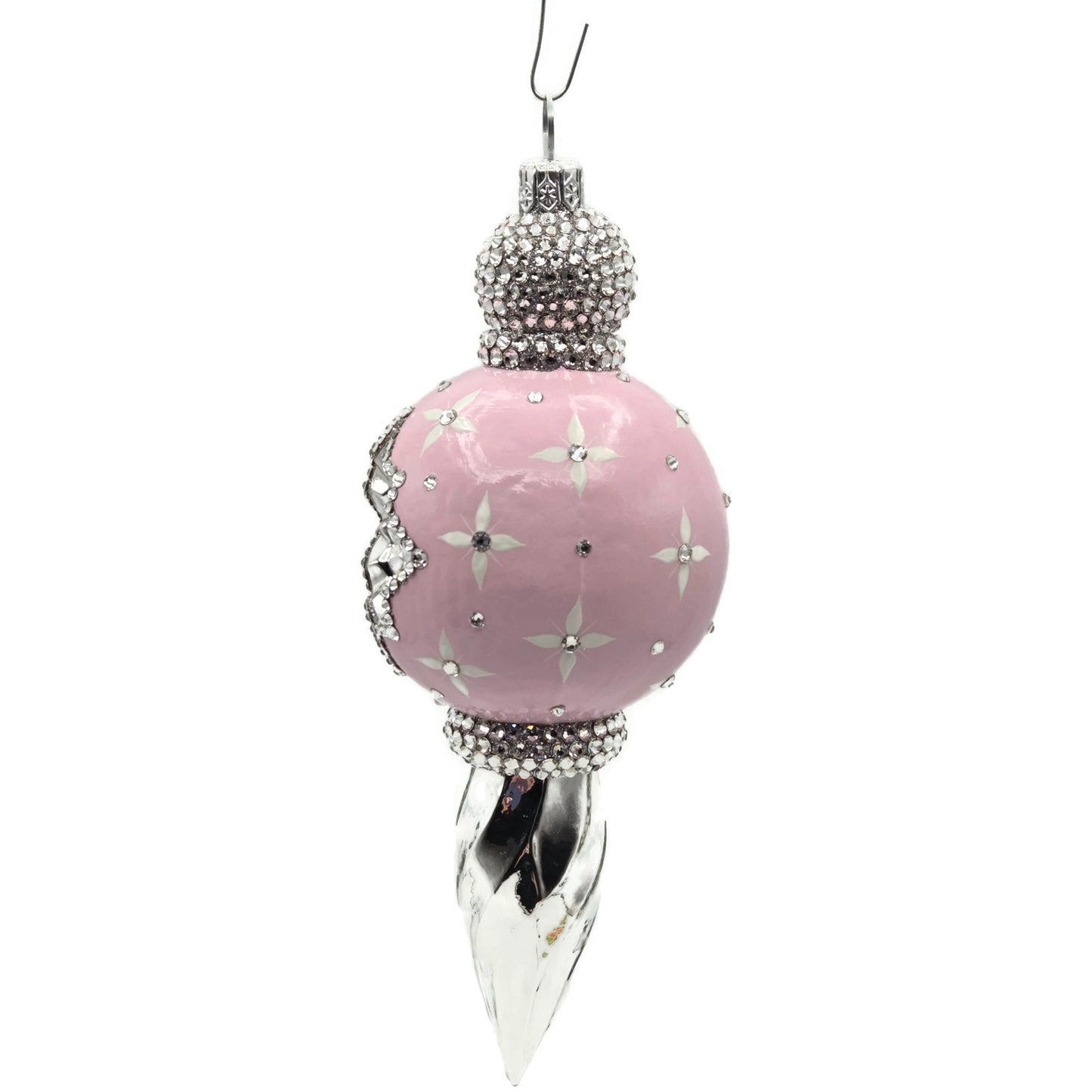 Patricia Breen La Neige Pink Silver Reflector Christmas Tree Ornament CATZ Drop