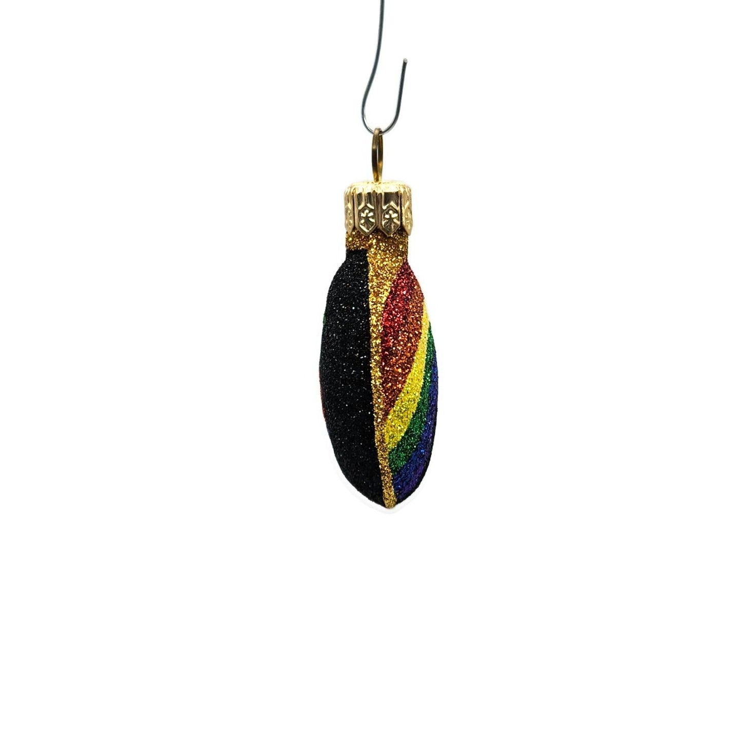 Patricia Breen Anniversary Medallion Black X Rainbow Christmas Holiday Ornament