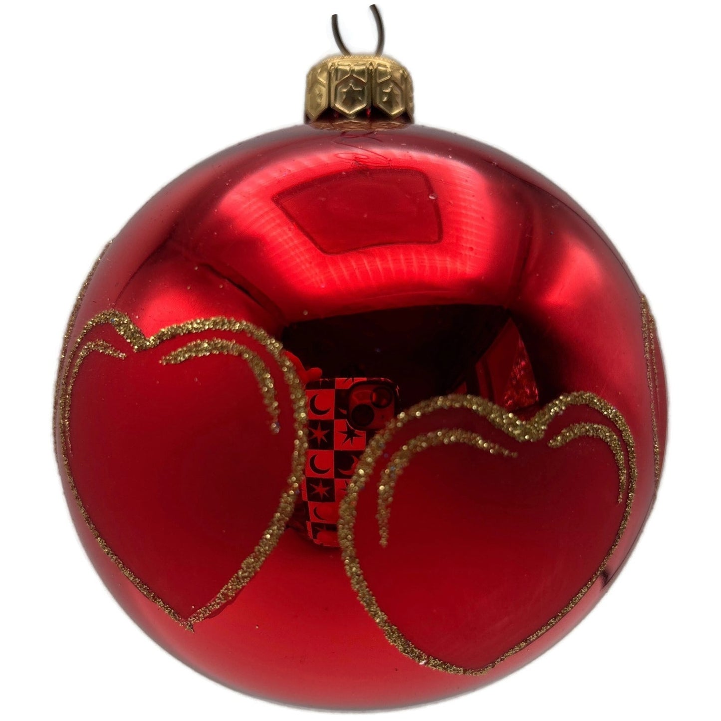 Christopher Radko Red Hearts Valentines Orb Christmas Tree Ornament