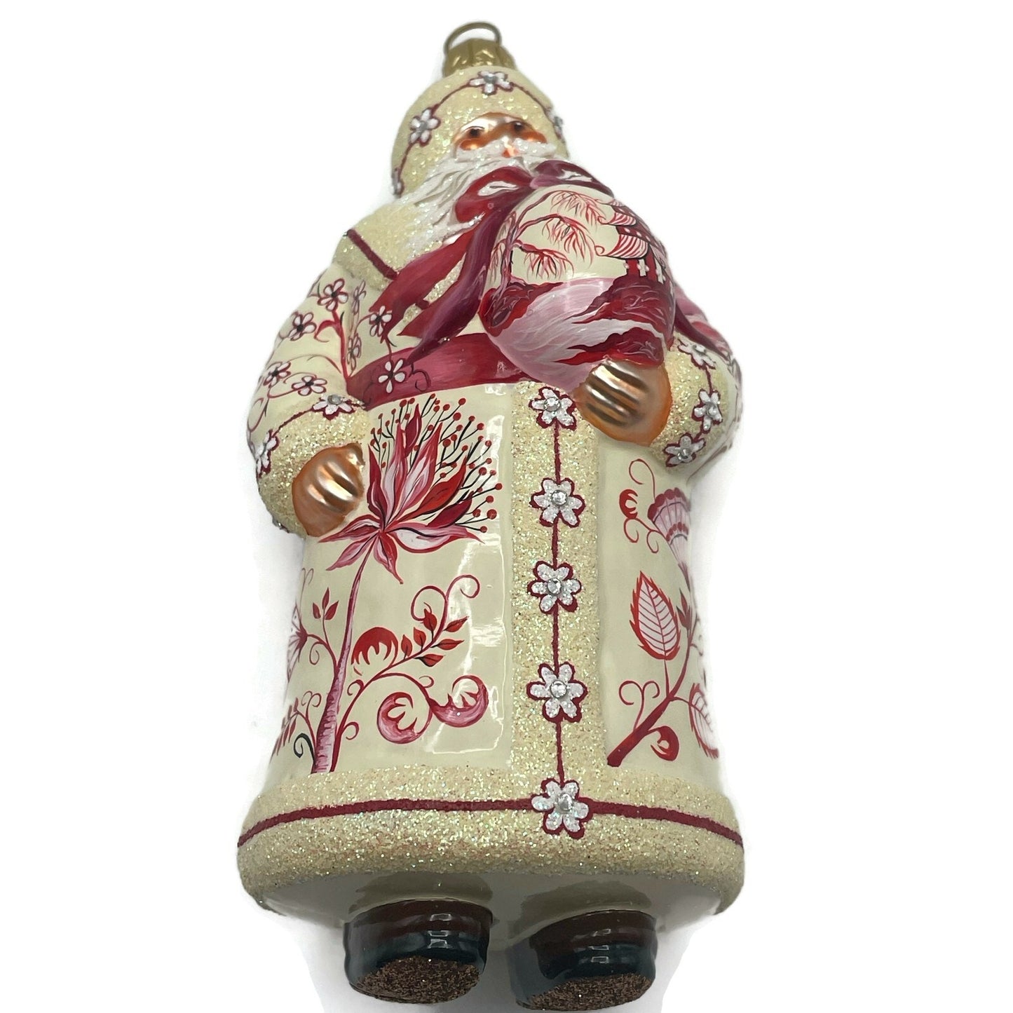 Patricia Breen Splendid Santa Chinoiserie Red Christmas Holiday Tree Ornament
