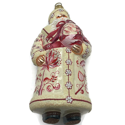 Patricia Breen Splendid Santa Chinoiserie Red Christmas Holiday Tree Ornament