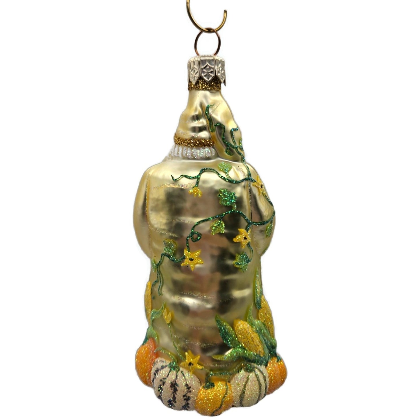 Patricia Breen Harvest Santa Gold Pumpkins Flowers Fall Christmas Ornament 2230