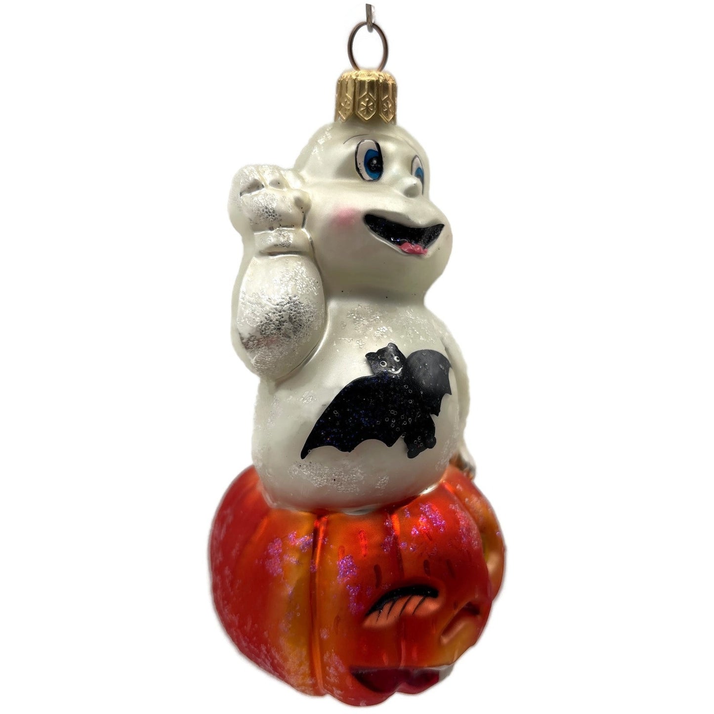 Christopher Radko Jack N Spook Ghost Pumpkin Bat Halloween Ornament 99-165-0