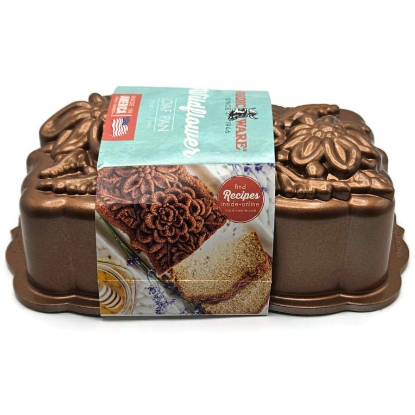 Wildflower Loaf Cake Pan Heavy Cast Aluminum 6 Cup Non Stick Dessert NordicWare