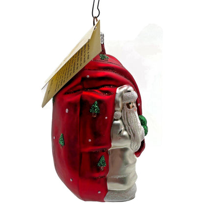 Patricia Breen Advent Santa Claus Red Trees Dots Christmas Tree Ornament