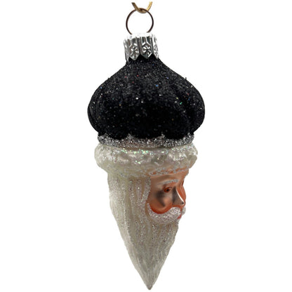 Patricia Breen Miniature Minsk Santa Head Black Christmas Tree Ornament CATZ