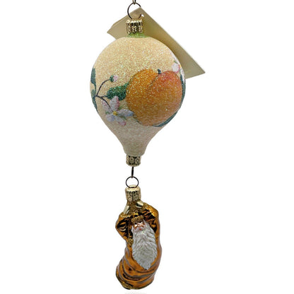 Patricia Breen Into the Blue Santa Claus Peach Balloon Spring Christmas Ornament