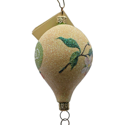 Patricia Breen Into the Blue Santa Claus Peach Balloon Spring Christmas Ornament