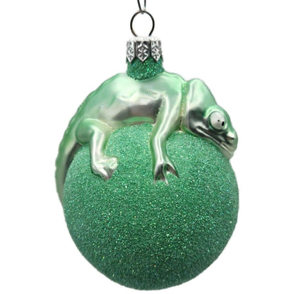 Patricia Breen Chameleon Mint Green Glittered Christmas Holiday Tree Ornament