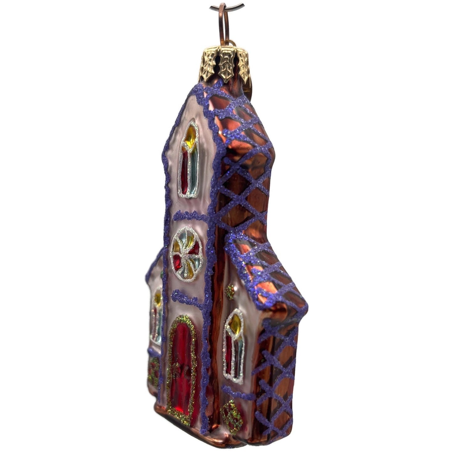 Christopher Radko Ginger Chapel Gem Pink Christmas Tree Ornament 01-0779-0