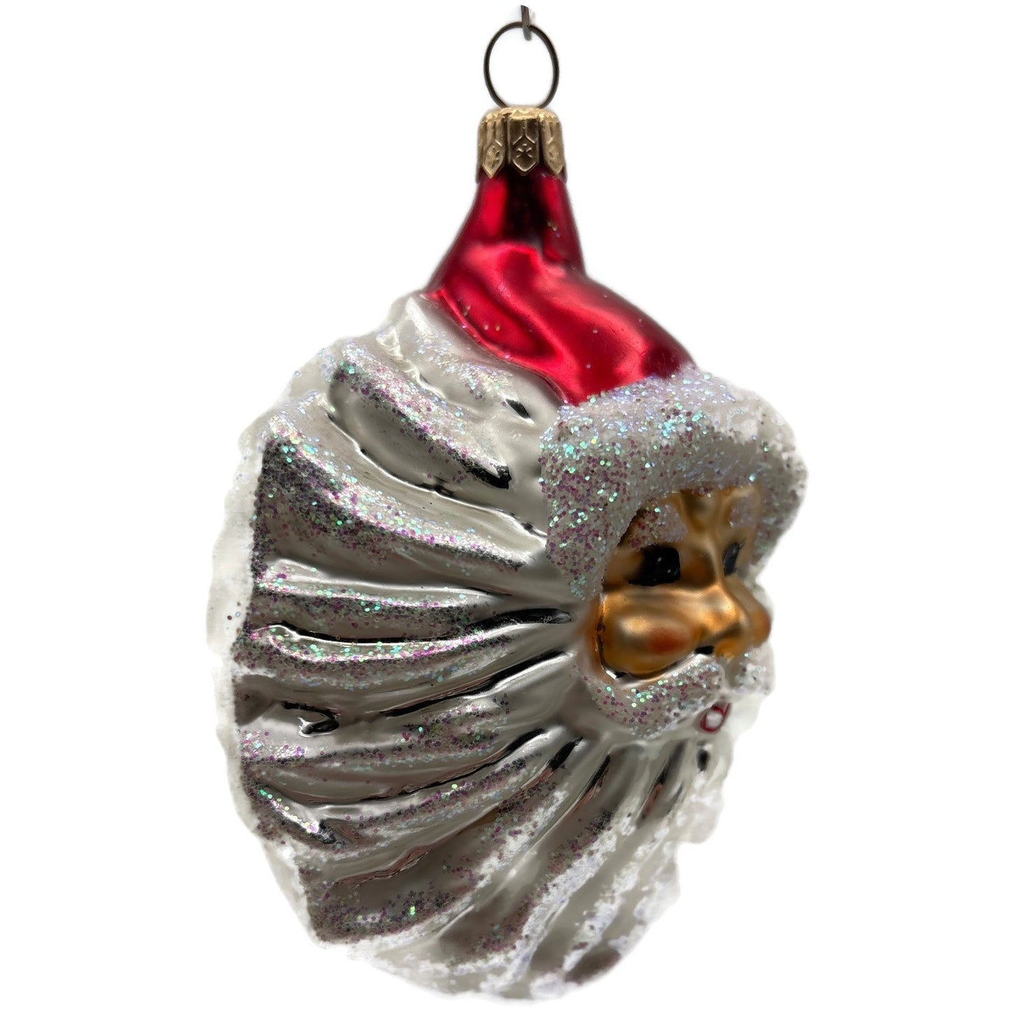 Christopher Radko Winter Wind Santa Beard Face Christmas Tree Ornament 96-121-0
