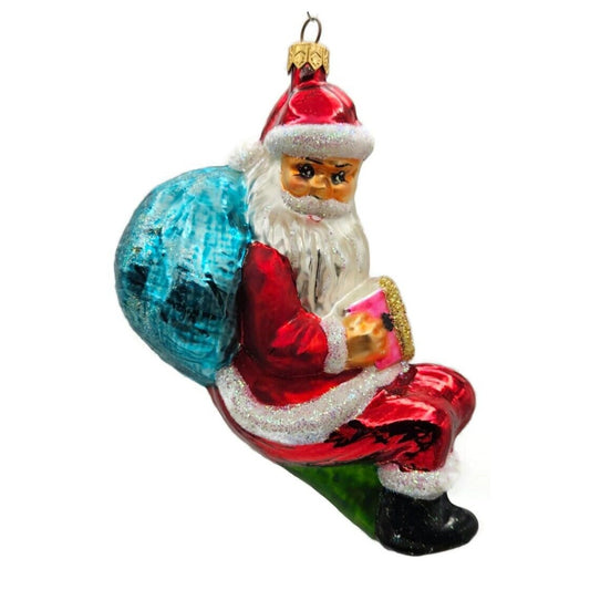 Christopher Radko All Ready To Go Santa Claus Christmas Tree Ornament 97-238-0