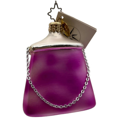 Christopher Radko Poodle Purse Pink Jeweled Christmas Tree Ornament 1011383