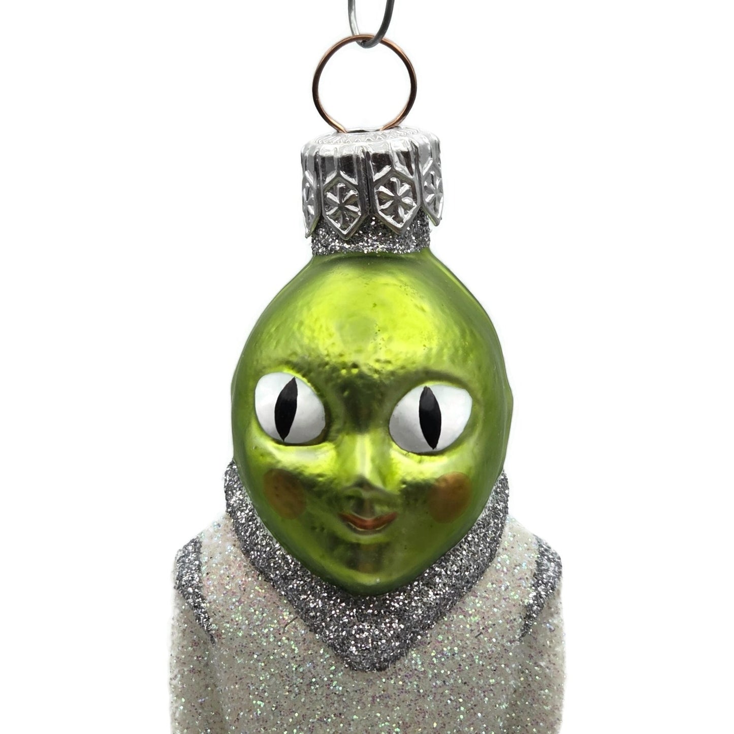 Patricia Breen A Walk on the Moon Alien Glittered Suit Christmas Tree Ornament
