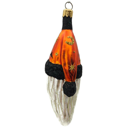 Patricia Breen Faux Fur Santa Head Moons Orange Stars Halloween Ornament 9610