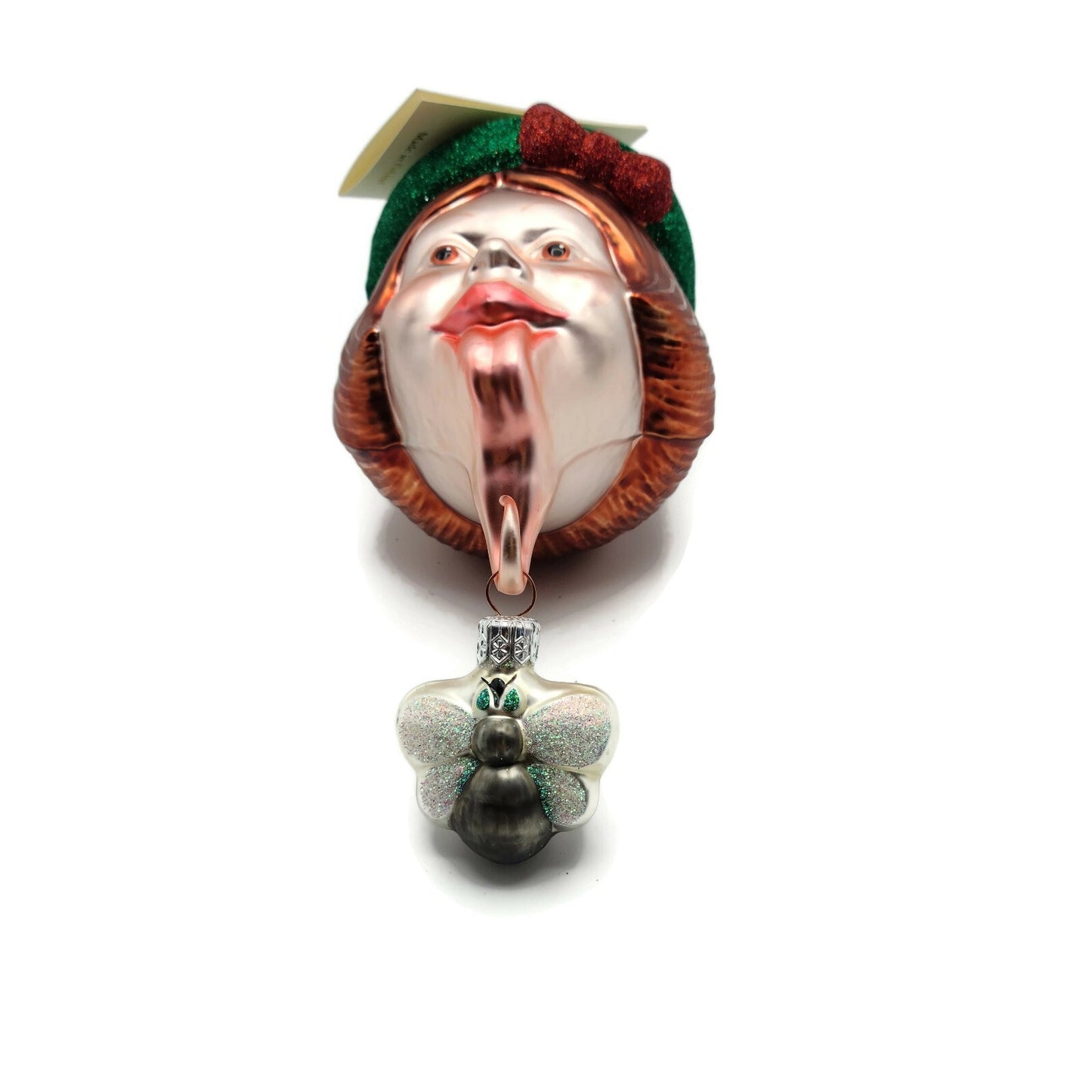 Patricia Breen I Don't Know Why Green Hat Fly 2 Part Christmas Tree Ornament
