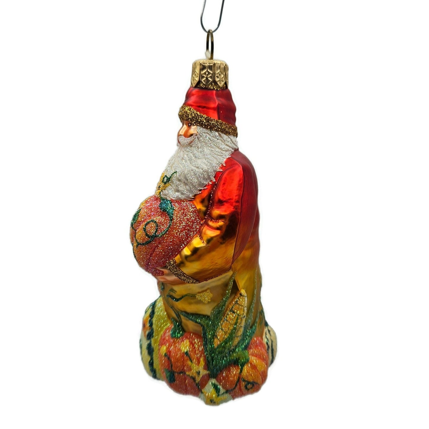 Patricia Breen Harvest Santa Orange Pumpkins Autumnal Fall Christmas Ornament