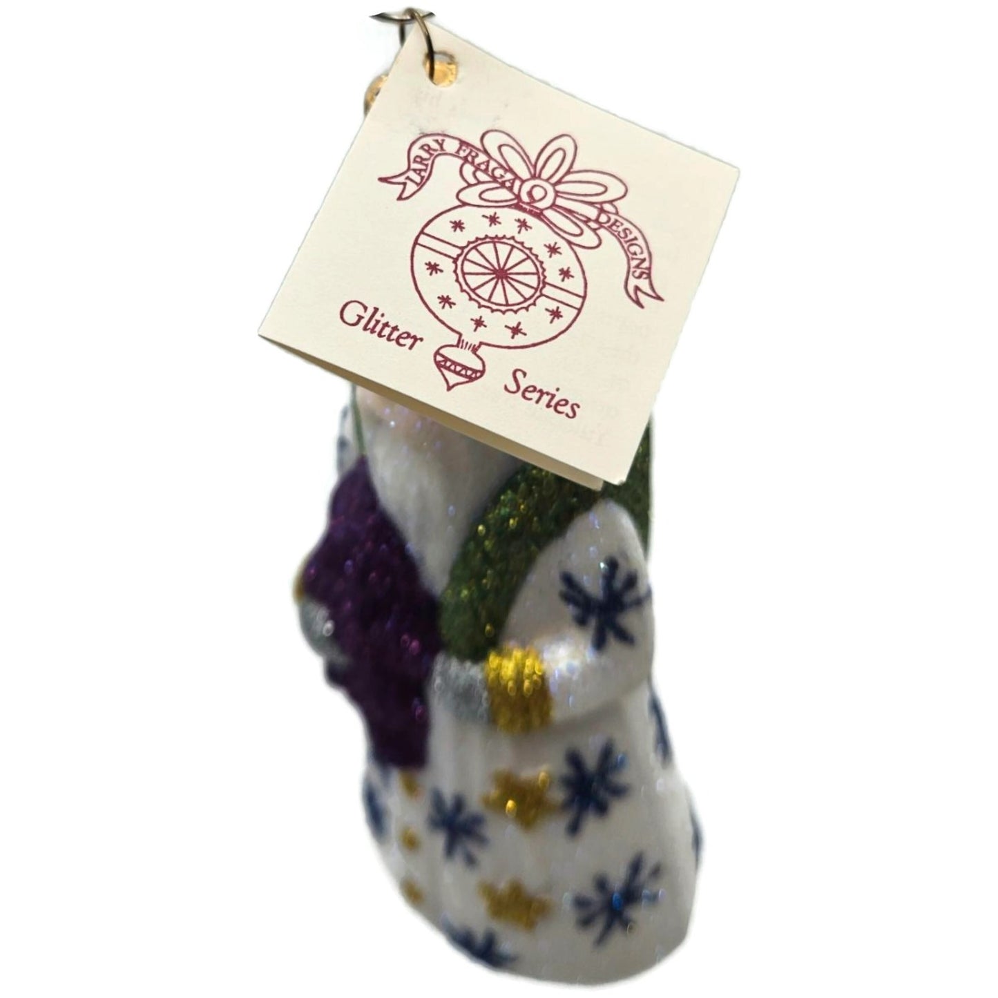 Larry Fraga Snowflake Flurry Glitter Series Santa Claus Christmas Tree Ornament