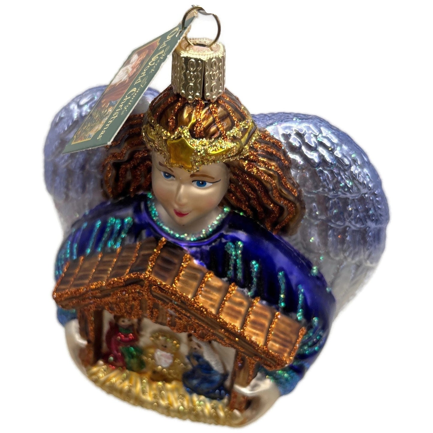 Bethlehem Angel Nativity Merck Family Old World Christmas Blue Holiday Ornament